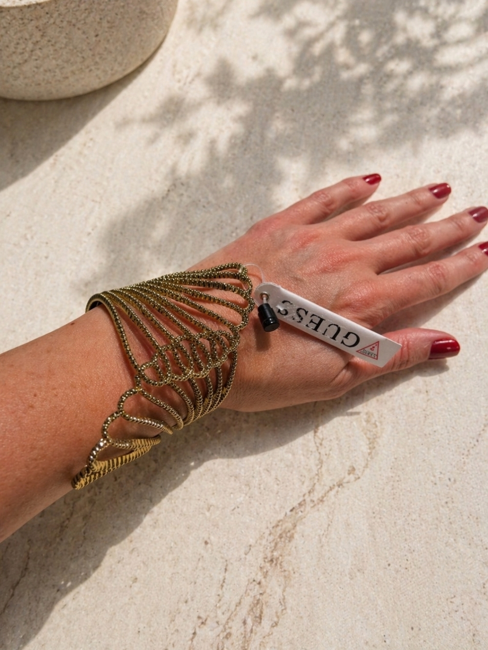 NWT Guess Goldstone Butterfly Cocktail Bridal Butterfly Fan Design Bracelet Bold